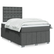 Giroletto a Molle con Materasso Grigio Scuro 120x200 cm Tessuto