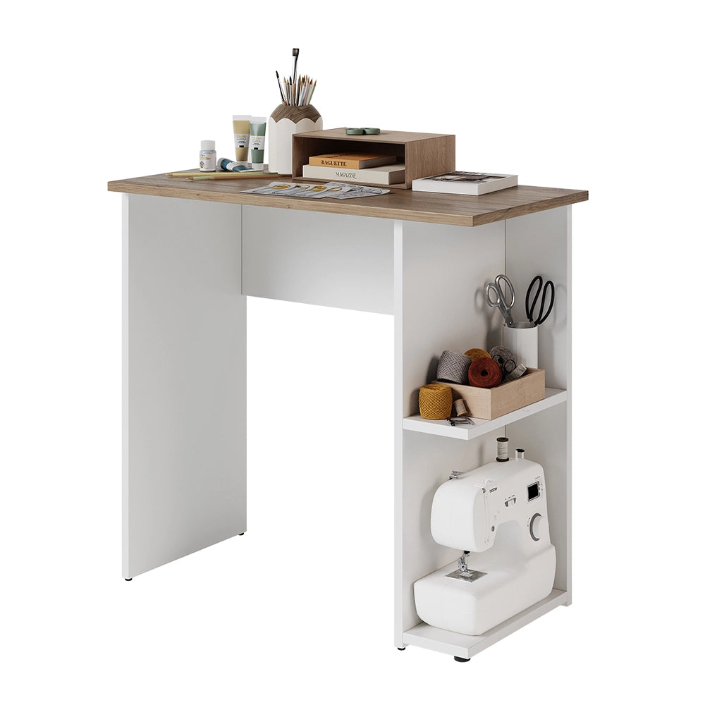 Vicco Scrivania con ripiani Bianco/Artisan 80 x 40 cm