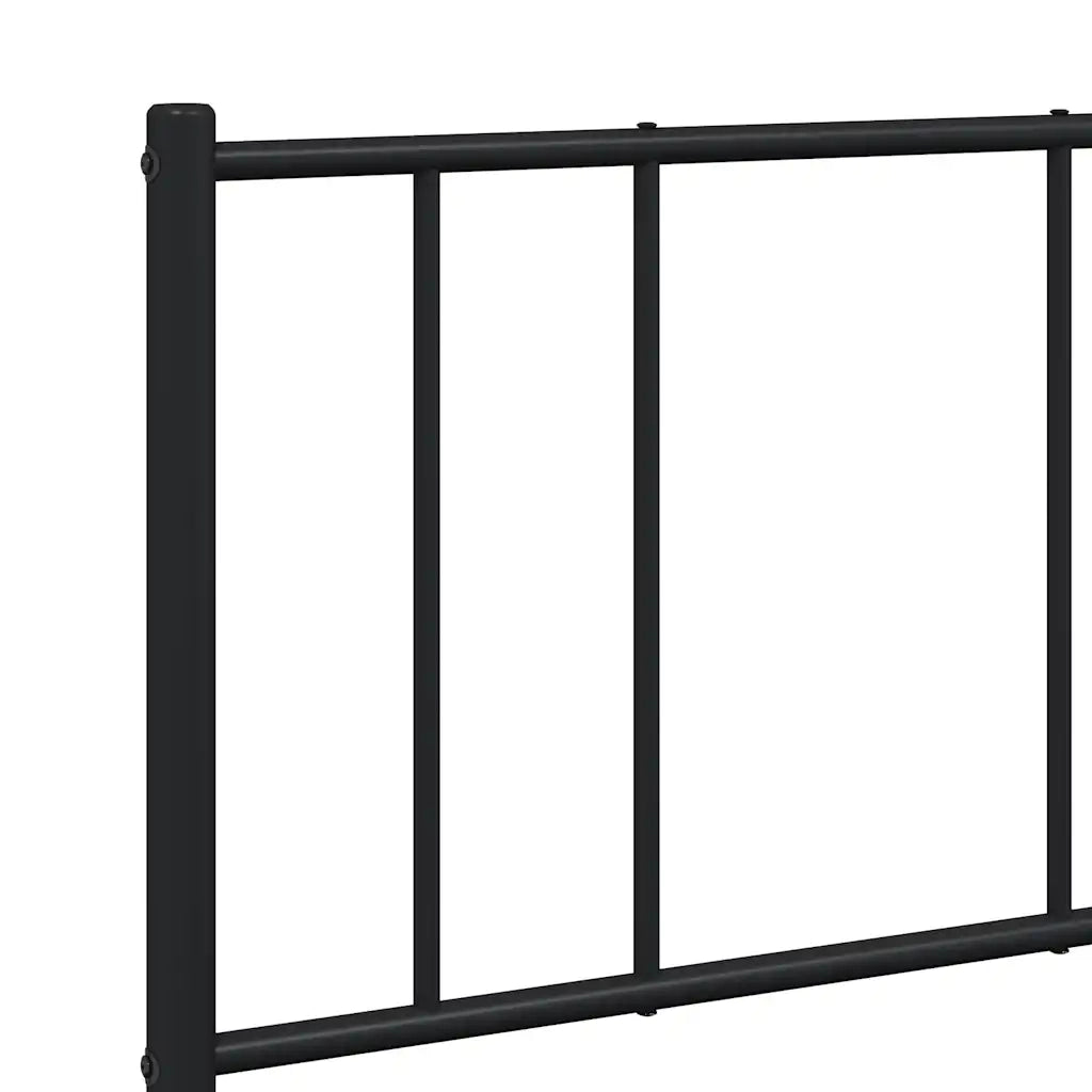 Giroletto con Testiera e Pediera-Struttura Letto Metallo Nero 140x190 cm 372872