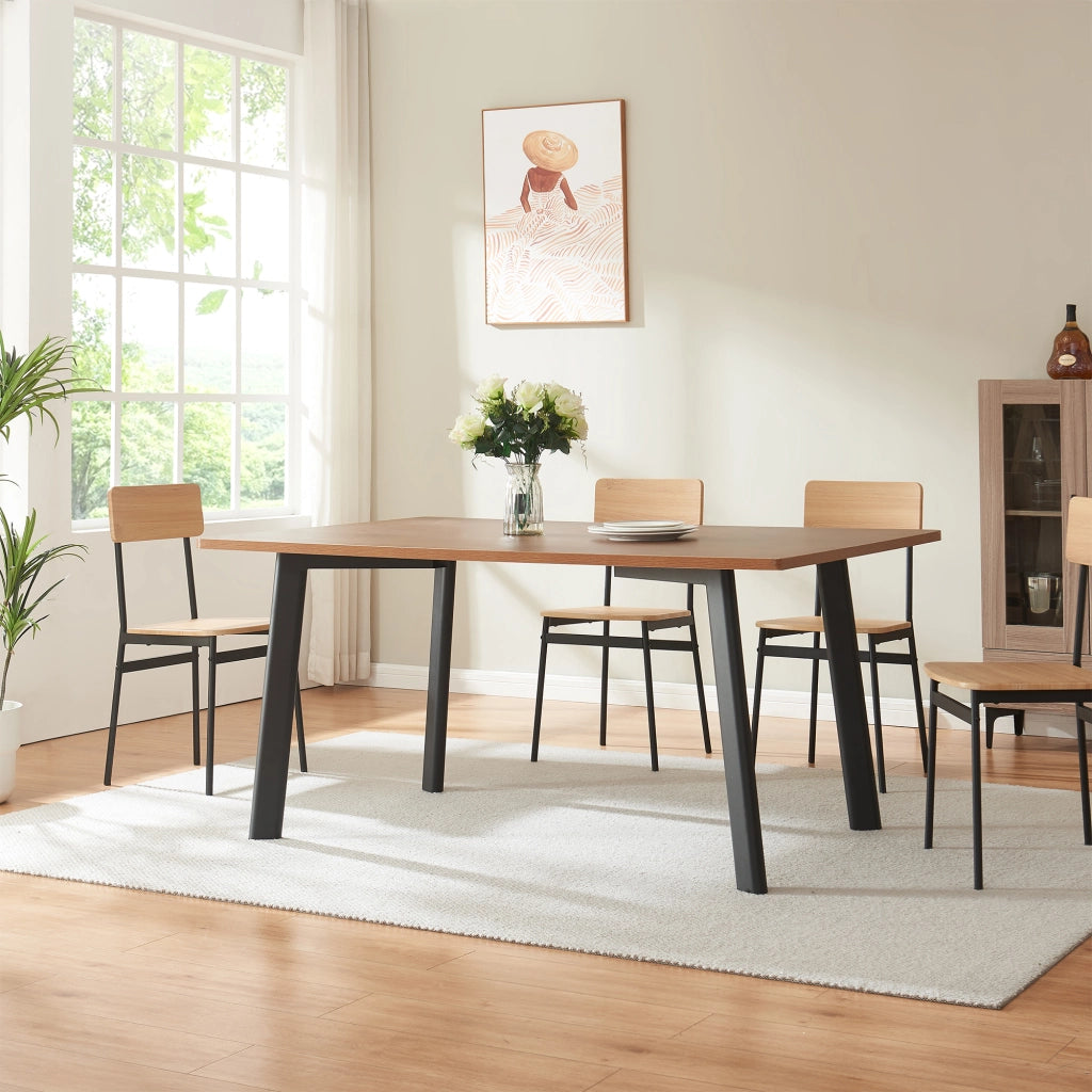 Set di 4 Gambe Hostang per Tavoli Scrivanie 'Fai da te' in Acciaio (LuxLaxA) 50 x 8 x 71 cm - Nero [en.casa]
