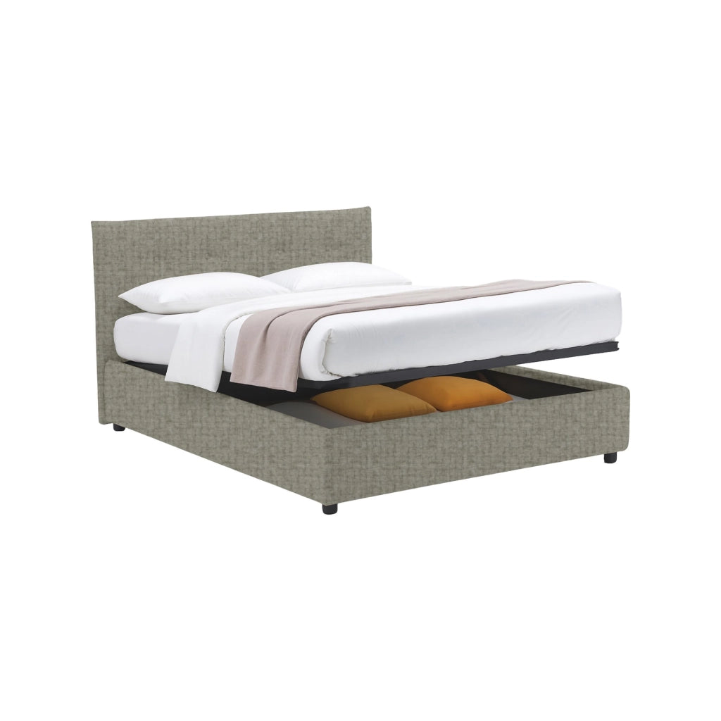 Bolton, Letto Piazza e Mezza Sfoderabile Made in Italy, Grigio
