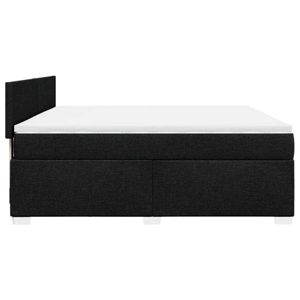 Giroletto a Molle con Materasso Nero 180x200 cm in Tessuto
