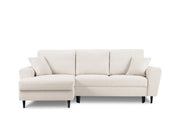 Cosmopolitan Design - Divano convertibile angolare sinistro con contenitore "Kyoto" 4 posti in bouclé beige 