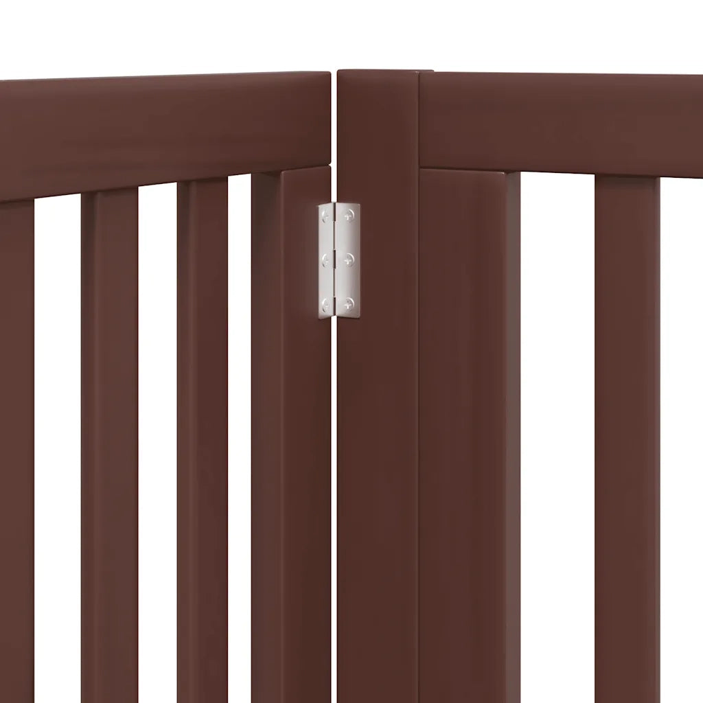 Cancello Cani Porta Pieghevole Marrone 10 Pannelli 800cm Pioppo CFW6282103