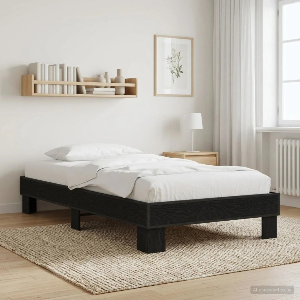 Struttura del letto Rovere Nero 80 x 200 cm 8009134