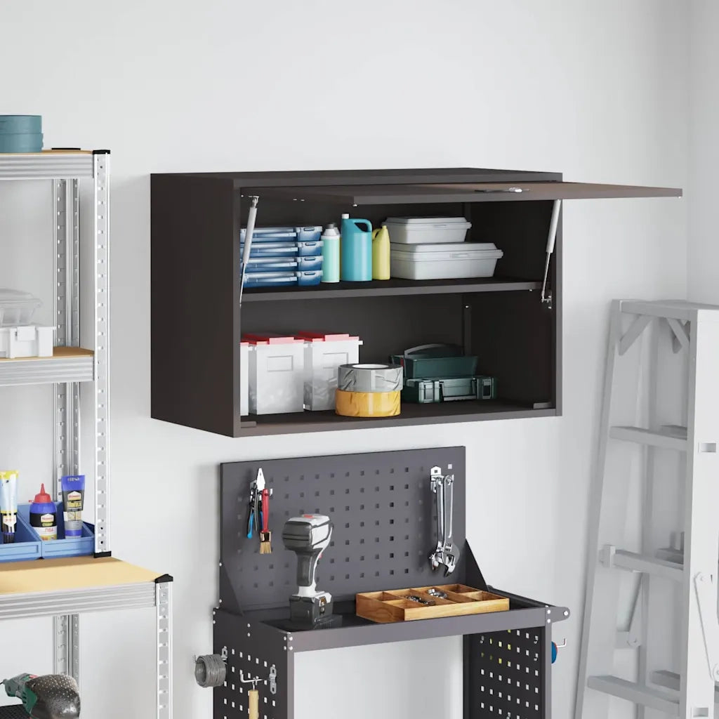 Armadio a muro per garage Nero 80 x 40 x 53 cm 883264