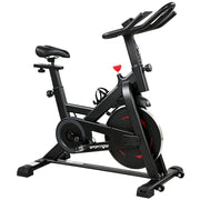 Cyclette 111,5x52,5x114,5 cm Stazionaria con APP Resistenza Magnetica 0-100% in Acciaio Nero