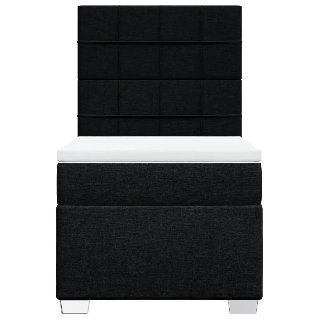 Giroletto a Molle con Materasso Nero 90x190 cm in Tessuto
