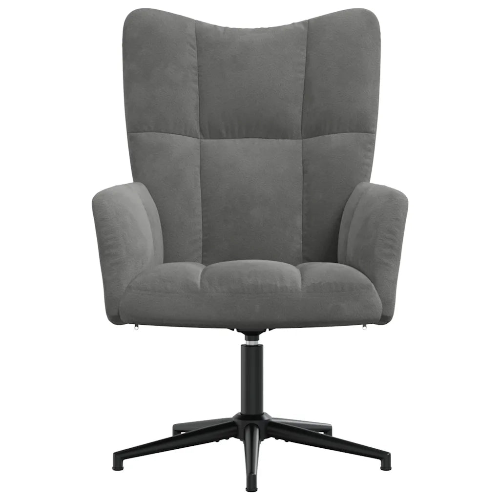 Poltrona | Sedia Relax Grigio Scuro in Velluto