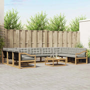 Set di divani da esterno 10 pcs Bianco e Grigio Chiaro