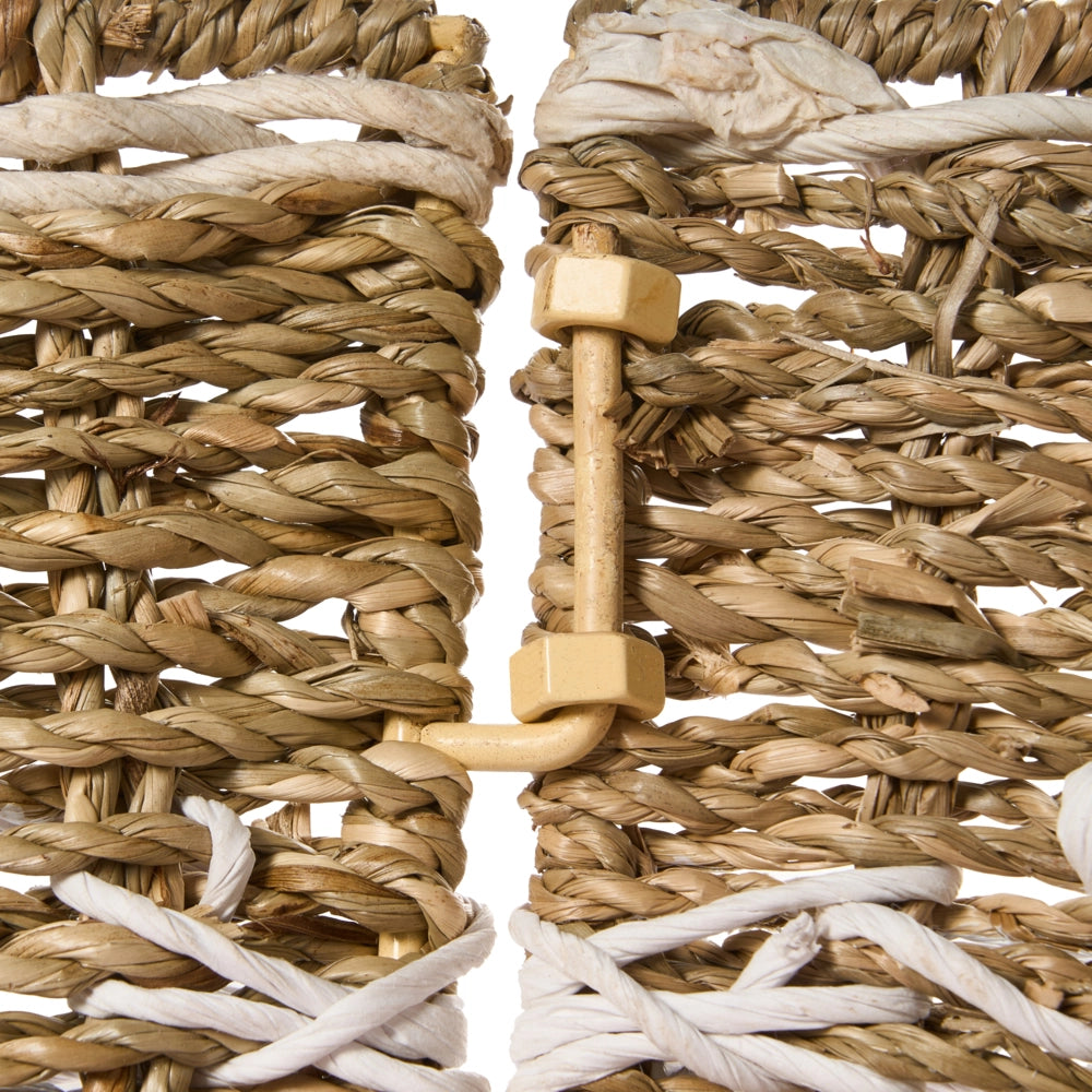 Collare dell'albero di Natale naturale con seagrass bianco ⌀ 43 cm Accessori rotondi fatti a mano