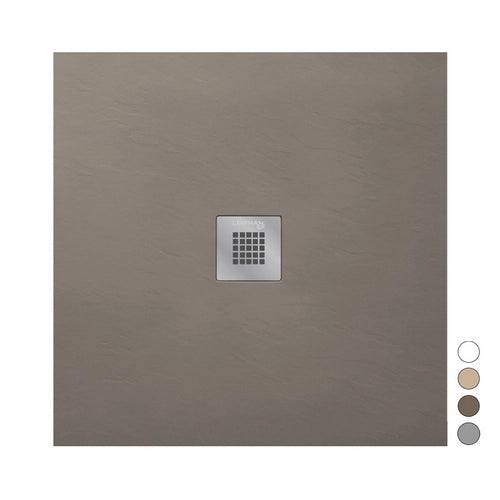 PIATTO DOCCIA MOD. ESTASI QUADRATO- Tortora - cm 80 x 80- LINPH- pezzi 1