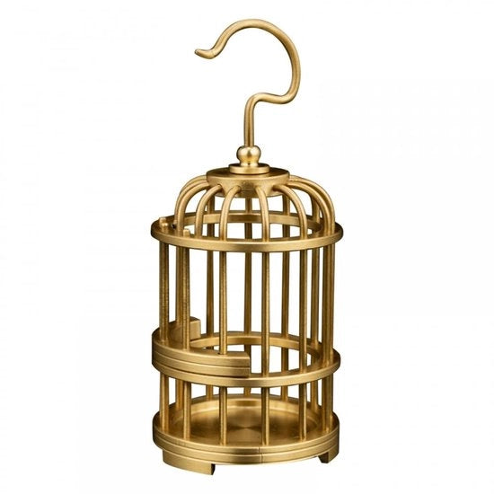 Decorazione per uccellario con finitura dorata - decorazione per salotto - decorazioni per la casa - stabilizzazione alla base - materiale in ottone
