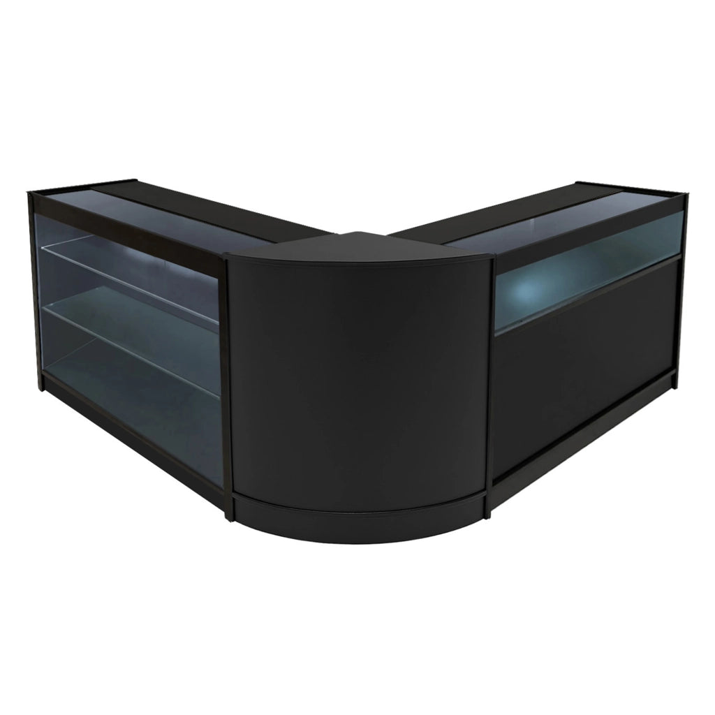Set Banconi Nero Triton LED K1200 B1200 CM60 con Serratura e Ripiani