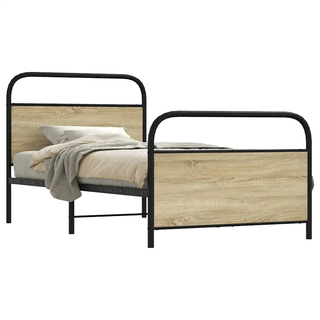 vidaXL Giroletto senza Materasso Rovere Sonoma 90x190 cm in Truciolato