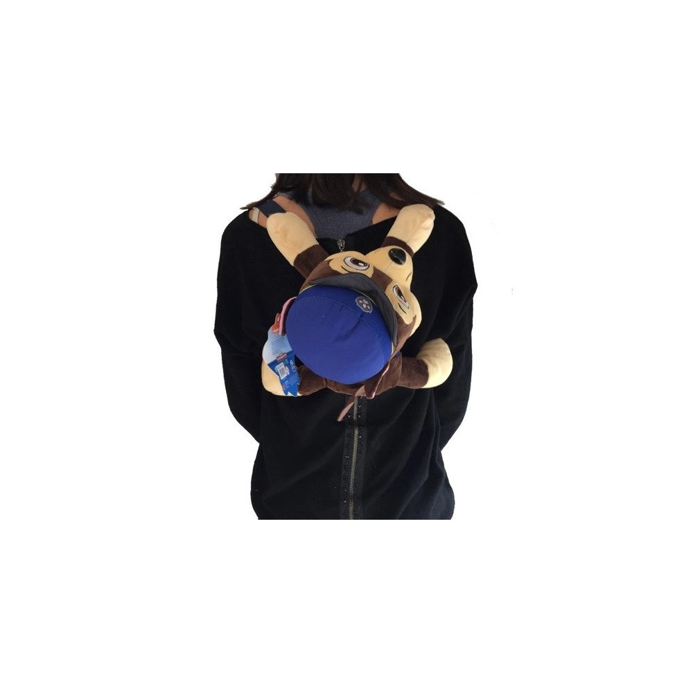 Trade Shop - Zaino Peluche Chase Blu Zip 13 Cm Zainetto Scuola Tempo Libero Paw Patrol -