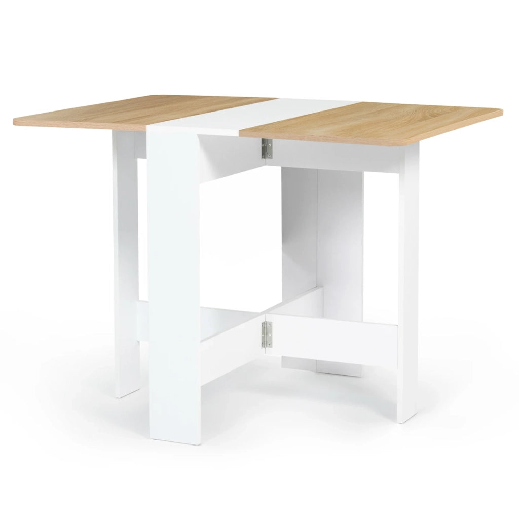 IDMarket - Tavolo consolle pieghevole EDI 2-4 persone piano in legno di faggio bianco