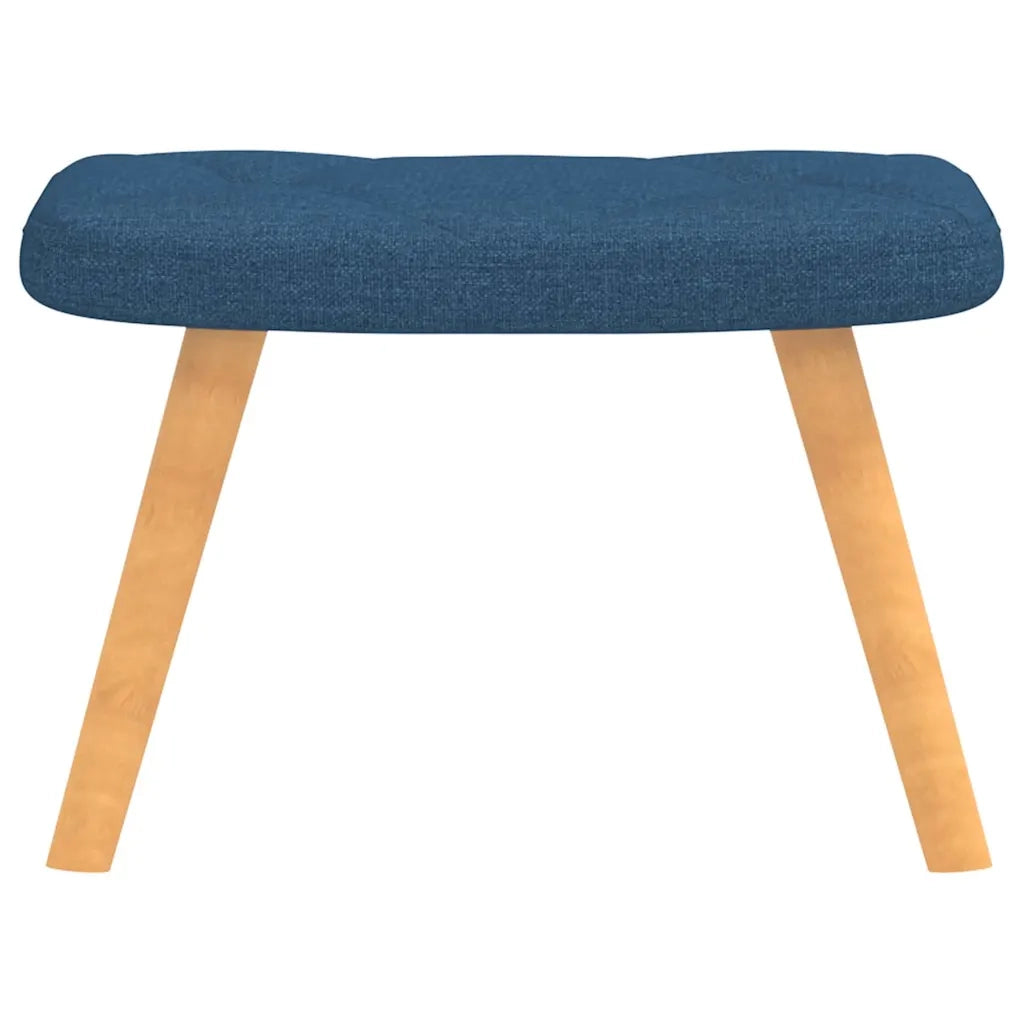Divano Sedia-Poltrona Relax con Poggiapiedi Blu in Tessuto 750828