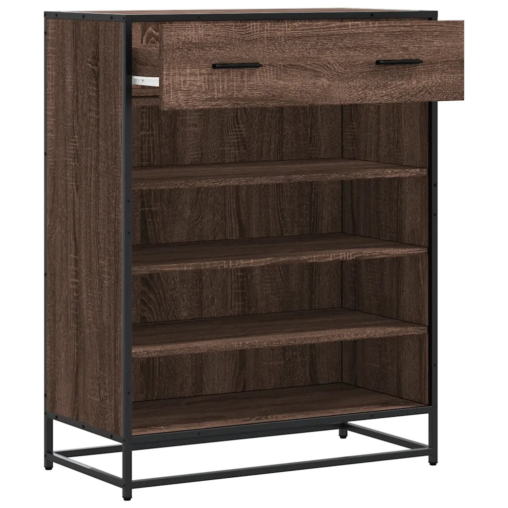 vidaXL Scarpiera Rovere Marrone 75x38x97,5cm Legno Multistrato Metallo