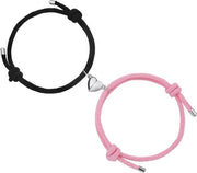 Anelli magnetici per coppia - corda intrecciata - regolabili - set di anelli amici - regalo per donne e uomini