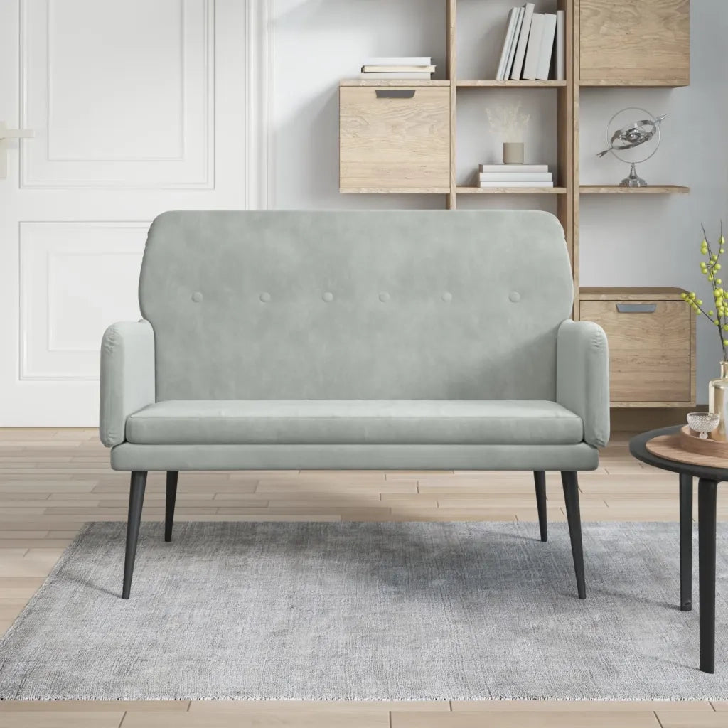 Panca Grigio Chiaro 108x79x79 cm in Velluto CFW7223982