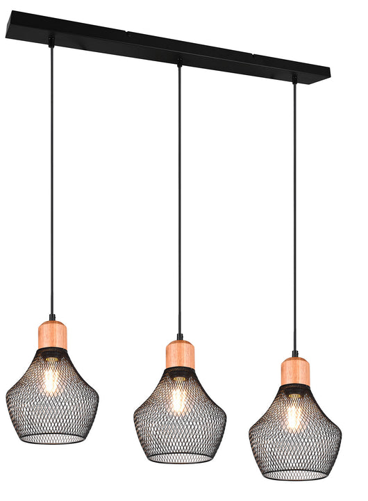 Lampada a Sospensione da Interno Attacco E27 in Metallo Nero Opaco