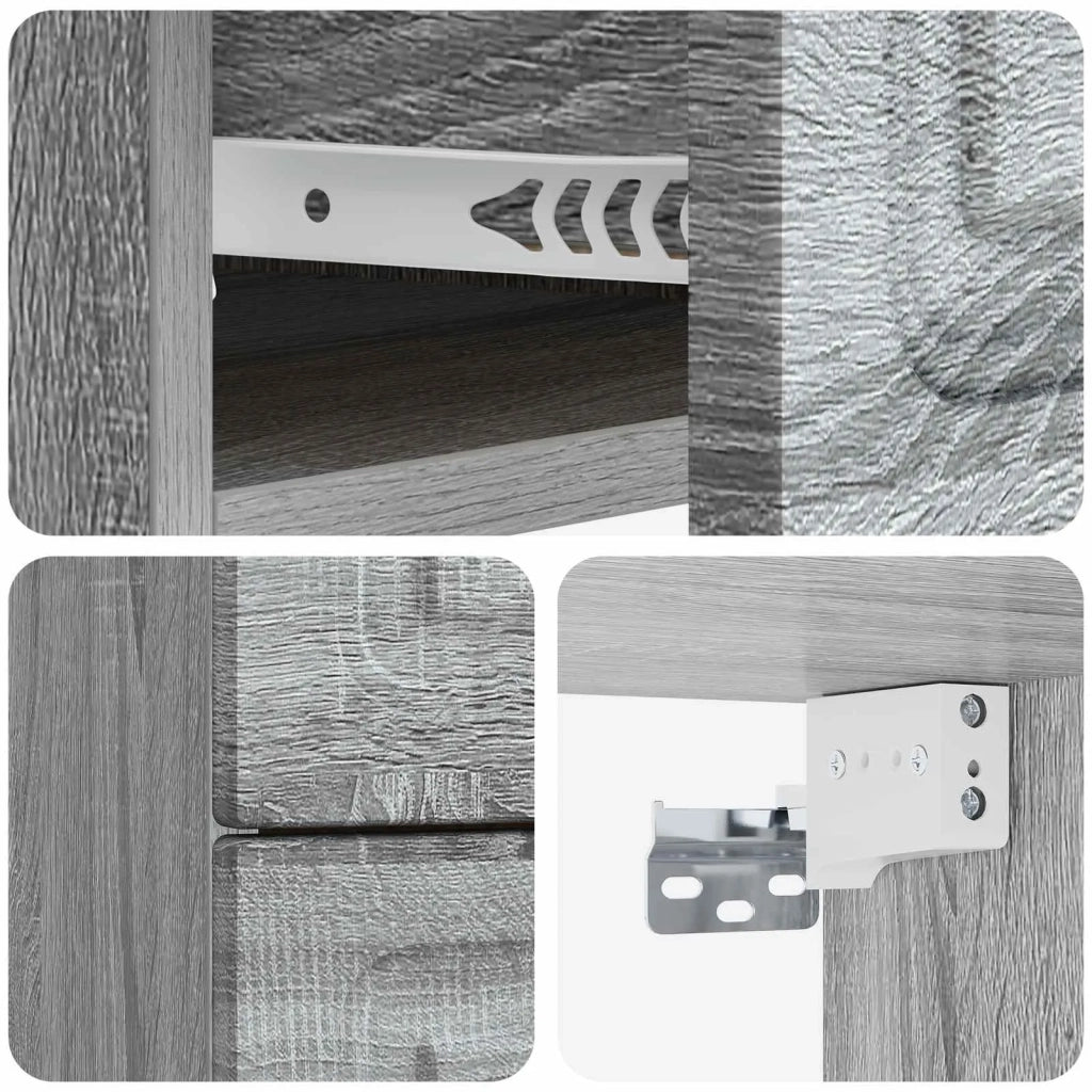 Mobiletto da notte a muro Grigio Sonoma 34,5 x 33 x 40 cm 899327