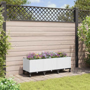 Vaso da Giardino con Ruote Bianco 120 x 40 x 48 cm PP 3423050