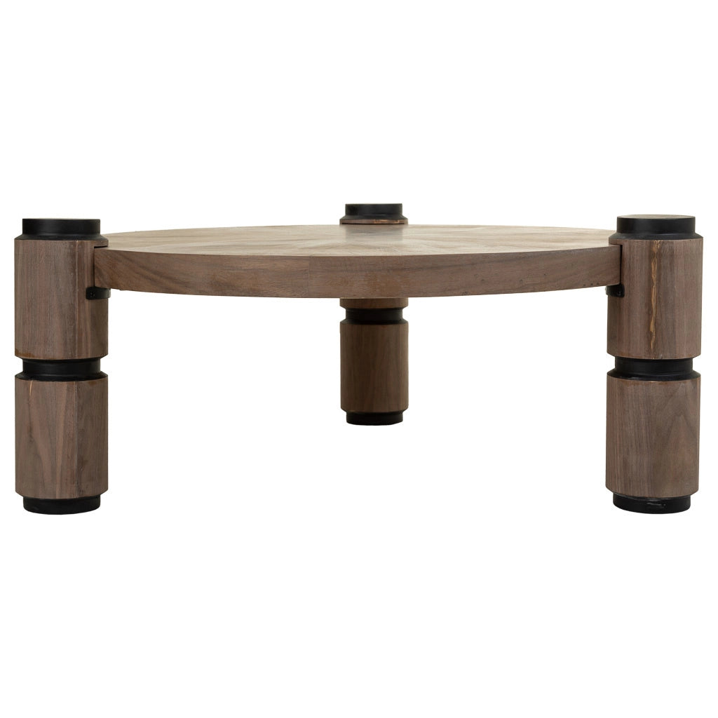 Tavolino da salotto in legno e metallo marrone D110x46