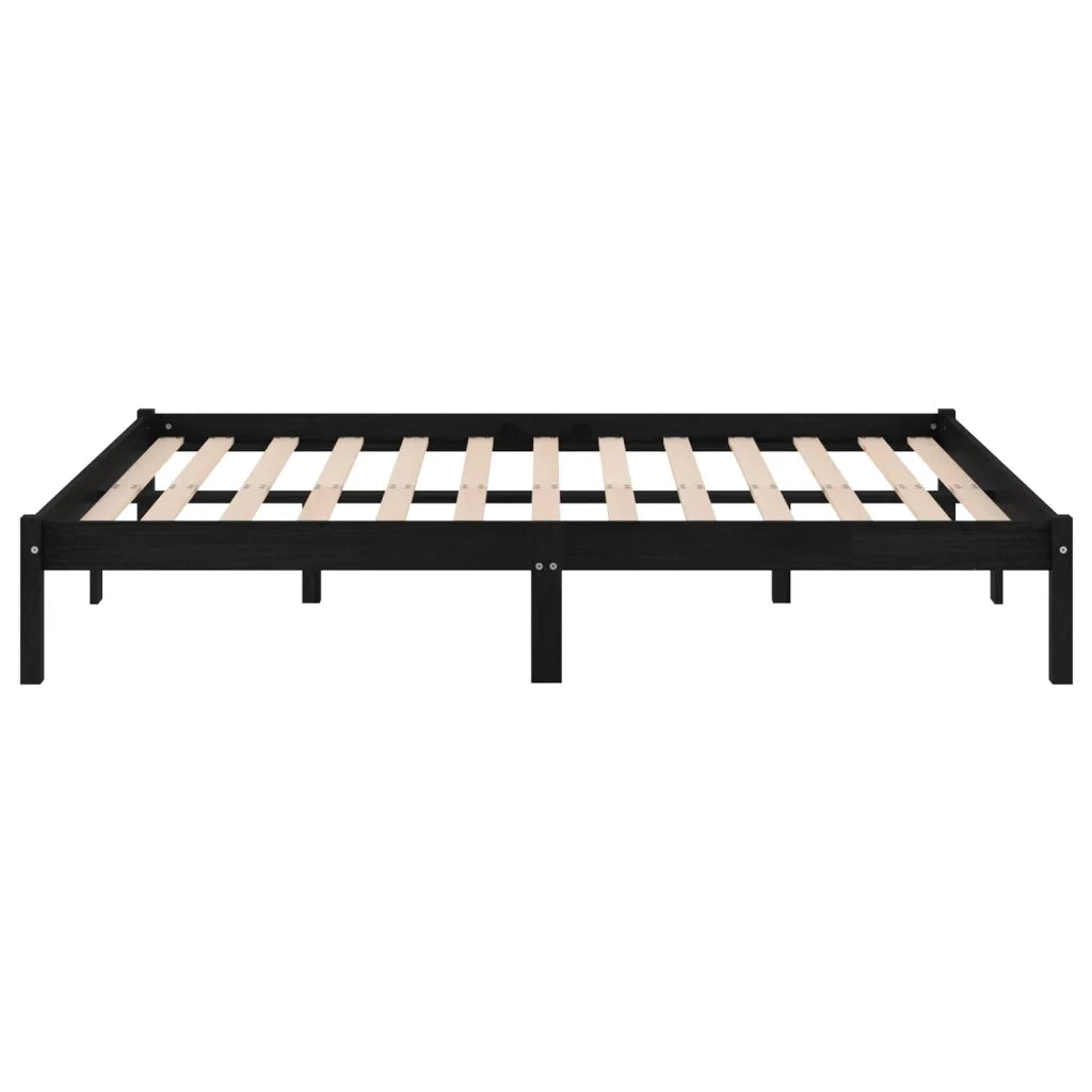 Giroletto Nero in Legno Massello 150x200 cm King Size 810026