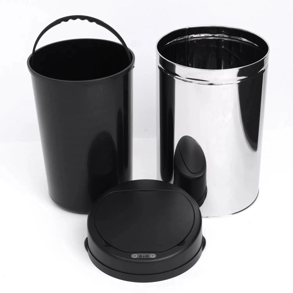 PATTUMIERA con sensore 30 L Ø30,5x51,5 cm Nero Acciaio inox
