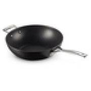 Le creuset toughened non-stick nonstick stir-fry stirfry pan 30cm black silver (51104300010202) - 148677