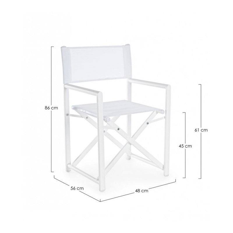 Set 2 Sedia regista bianco taylor Bizzotto giardino casa pieghevole