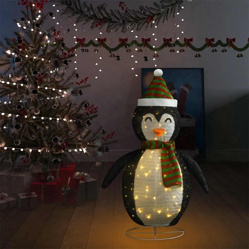 Figura Decorativa Natalizia Pinguino LED Tessuto Pregiato 90 cm 328502
