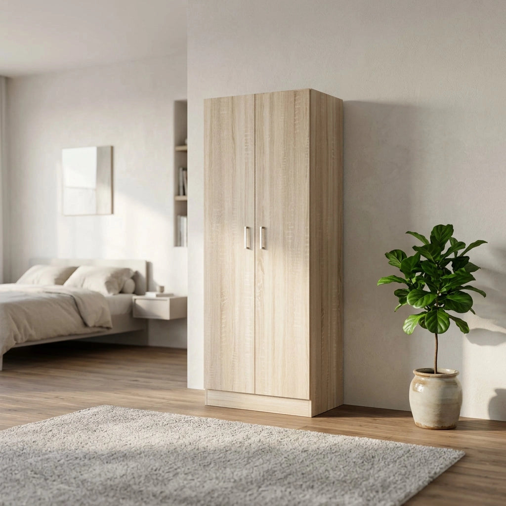 Armadio due ante in Legno Composito cm 77x50x190 - NORM