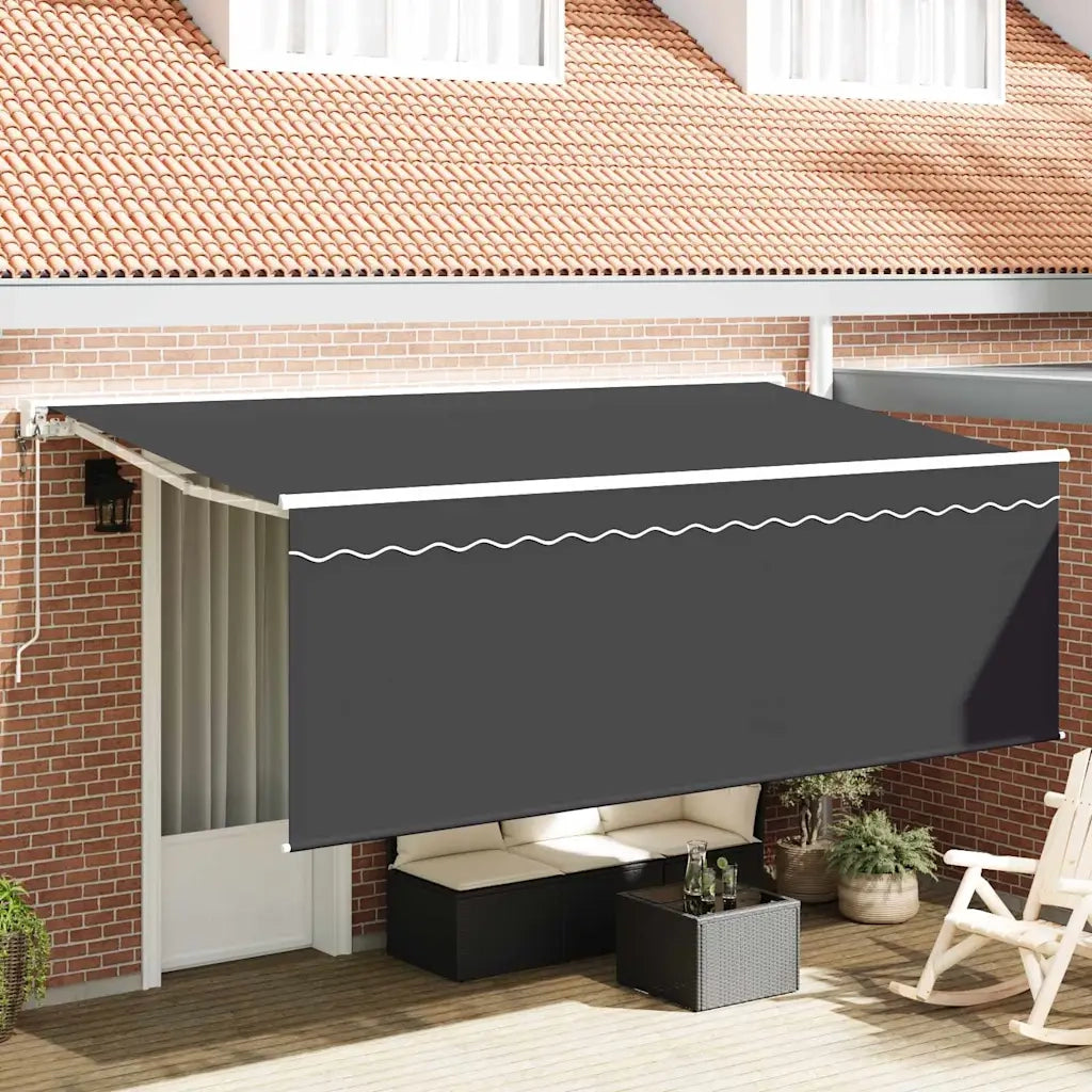 Tenda Retrattile Antracite 350 x 200 cm Poliestere e Alluminio 3329656