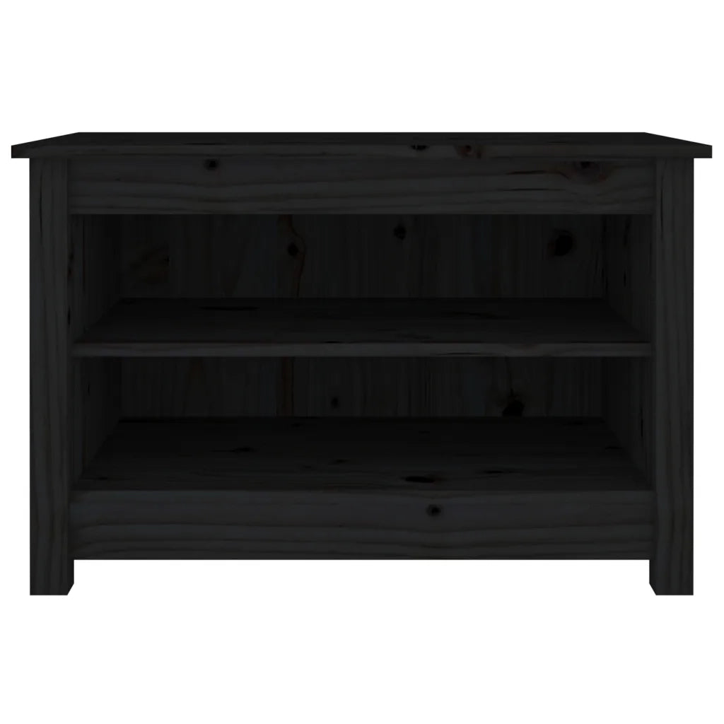 Scarpiera | Mobile per scarpe Nera 70x38x45,5 cm in Legno Massello di Pino