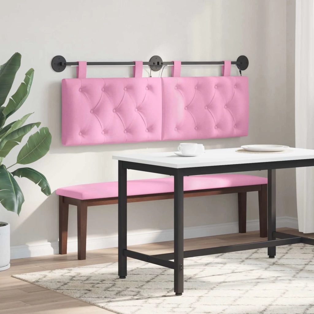 Testiera sospesa Con luce LED Rosa Tessuto