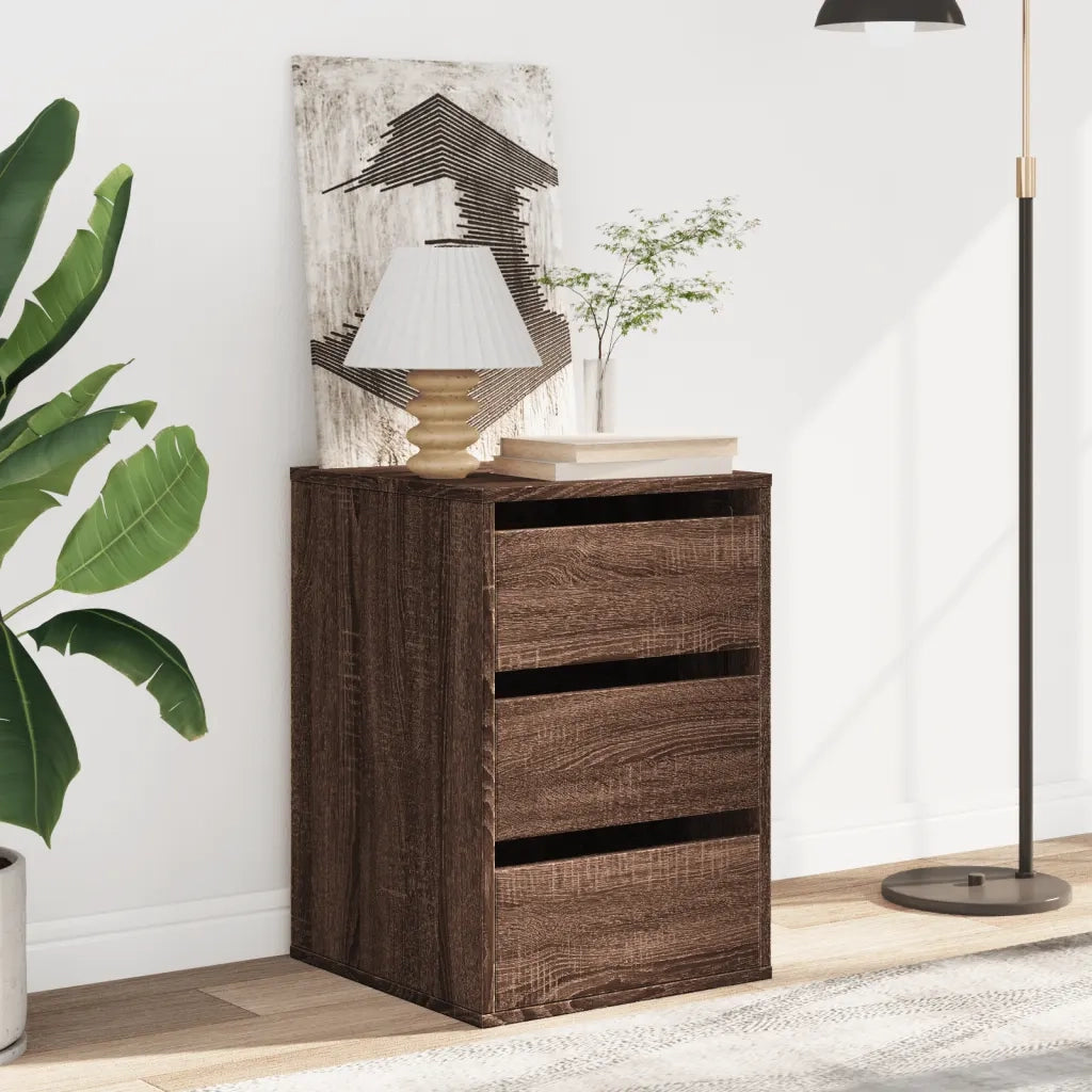 Cassettiera Angolo Rovere Marrone 40x41x58cm Legno Multistrato