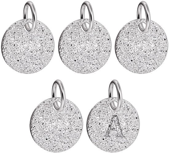 5 pezzi di collane a forma di disco in argento sterling 925 per gioielli DIY