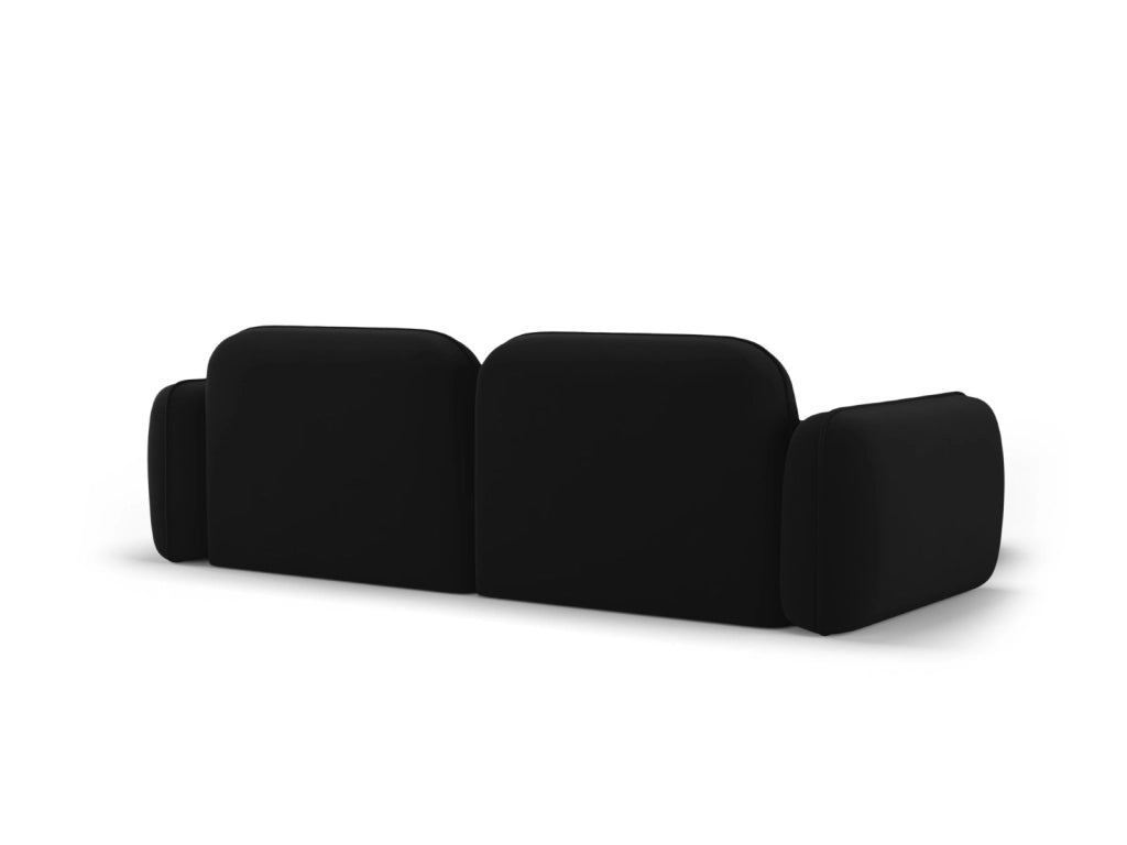 Cosmopolitan Design - Divano angolare modulare sinistro "Sydney" 3 posti in velluto nero 