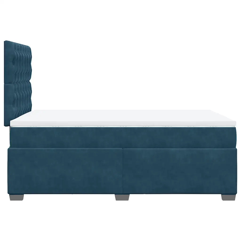 vidaXL Giroletto a Molle con Materasso Blu 120x200 cm in Velluto