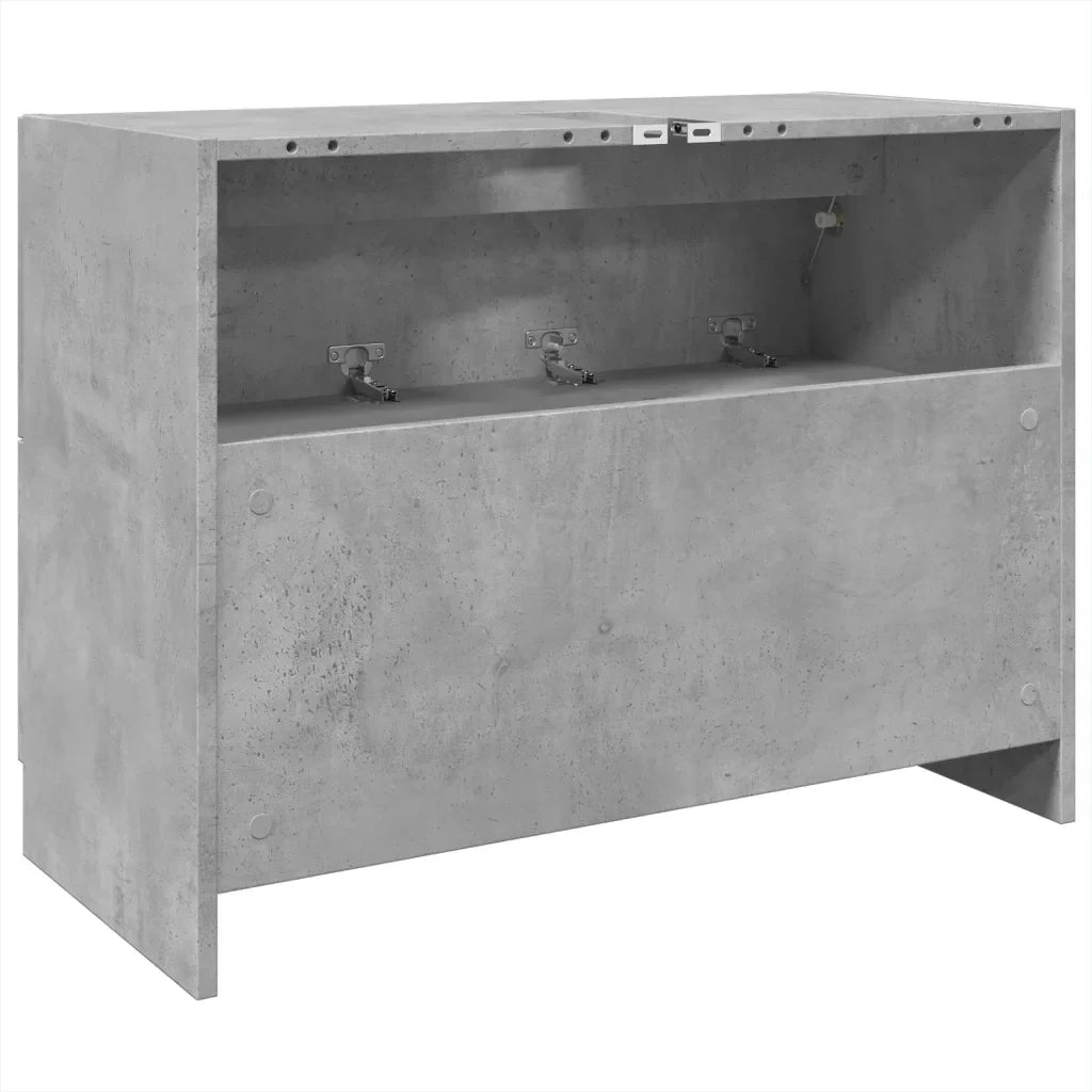Mobiletto lavabo da bagno dal design moderno 78 x 37 x 59 cm ampio spazio contenitivo legno grigio cemento 02_0049538