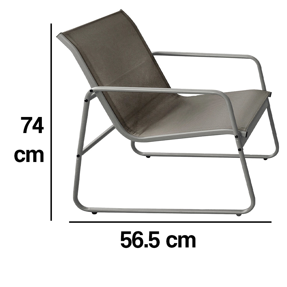 Set Salotto da Giardino con 2 Sedie Divano e Tavolino per Patio Esterno Grigio