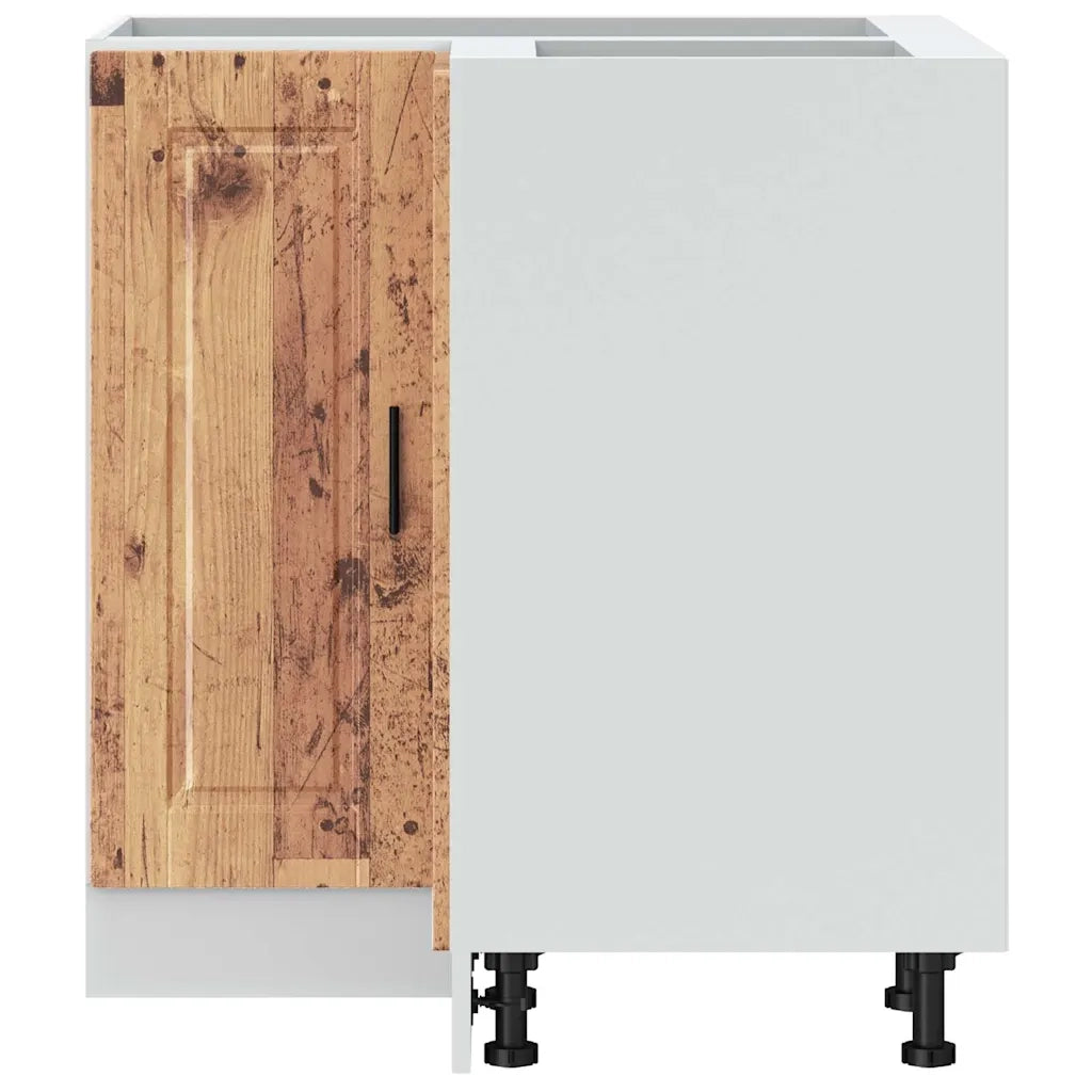 Base ad Angolo Cucina-Mobile Angolare da Cucina Porto Legno Antico in Legno Multistrato