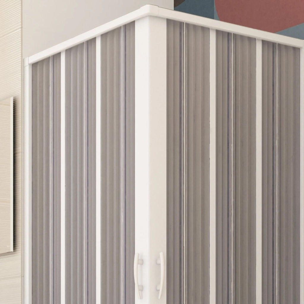 Box Doccia in PVC 100x100CM H185 a soffietto con Apertura Centrale colore Bianco mod. Flex