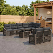 Set Divano da Giardino 9 pz Grigio e Grigio Scuro polyrattan 3437279
