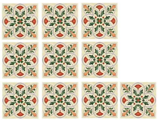 Tegelstickers per 10 pezzi - 20 cm x 20 cm - Impermeabili - Rimovibili - PVC - Adatti per cucina/bagno - Stickers per pavimento
