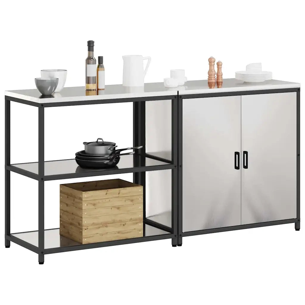 Set di Stoccaggio per Cucina 2 pcs Argento Acciaio inossidabile
