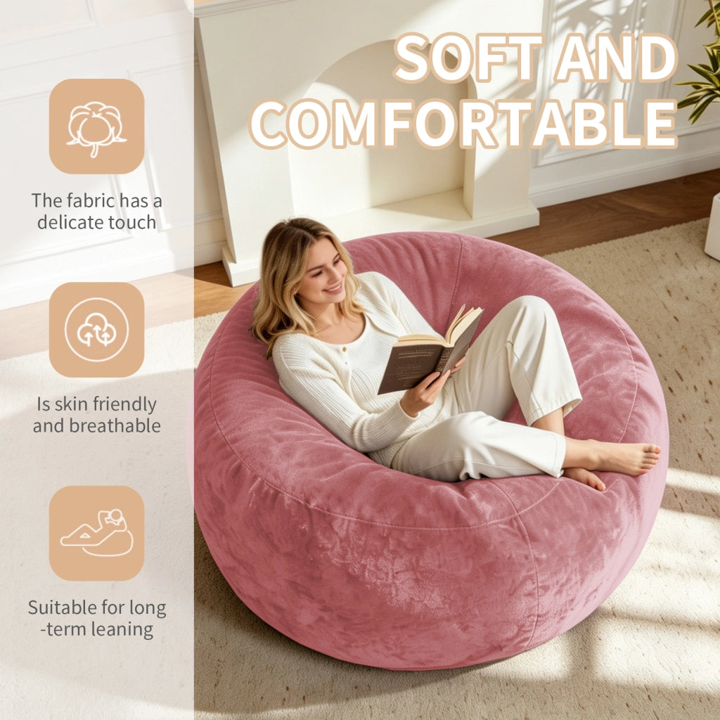 Pouf in spugna rosa con supporto che allevia la pressione e fodera lavabile per relax e ospiti 45.0 × 35.0 × 20.0 cm